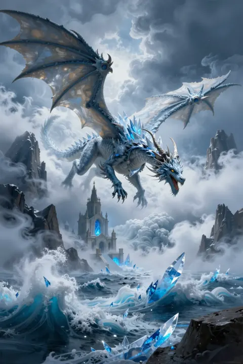 Eisdrache im Sturm
